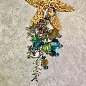Ocean Themed Handmade Beaded Purse Charm